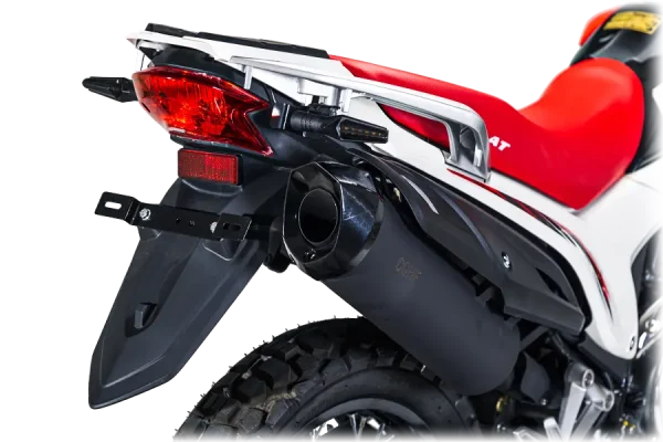 موتورسیکلت فلات CRF 200 | نمای عقب موتور چراغ عقب LED و اگزوز