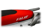 موتورسیکلت فلات FALAT DT 200 | نمای عقب موتور و نماد فلات